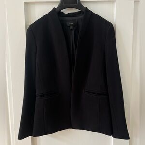 J. Crew Women's Going Out Stretch Twill Open Front Black Blazer Size 4
